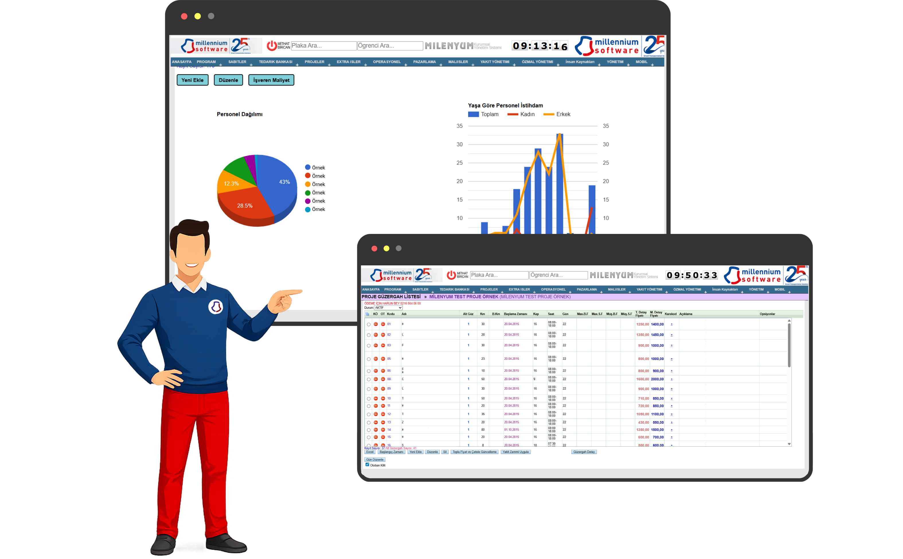 Personel Taşımacılığı ERP Arayüz Görseli